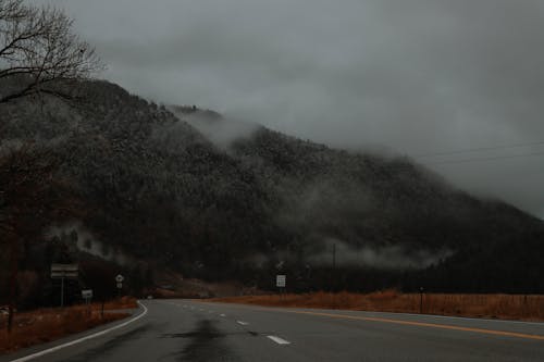 A Concrete Road Near the Mountain