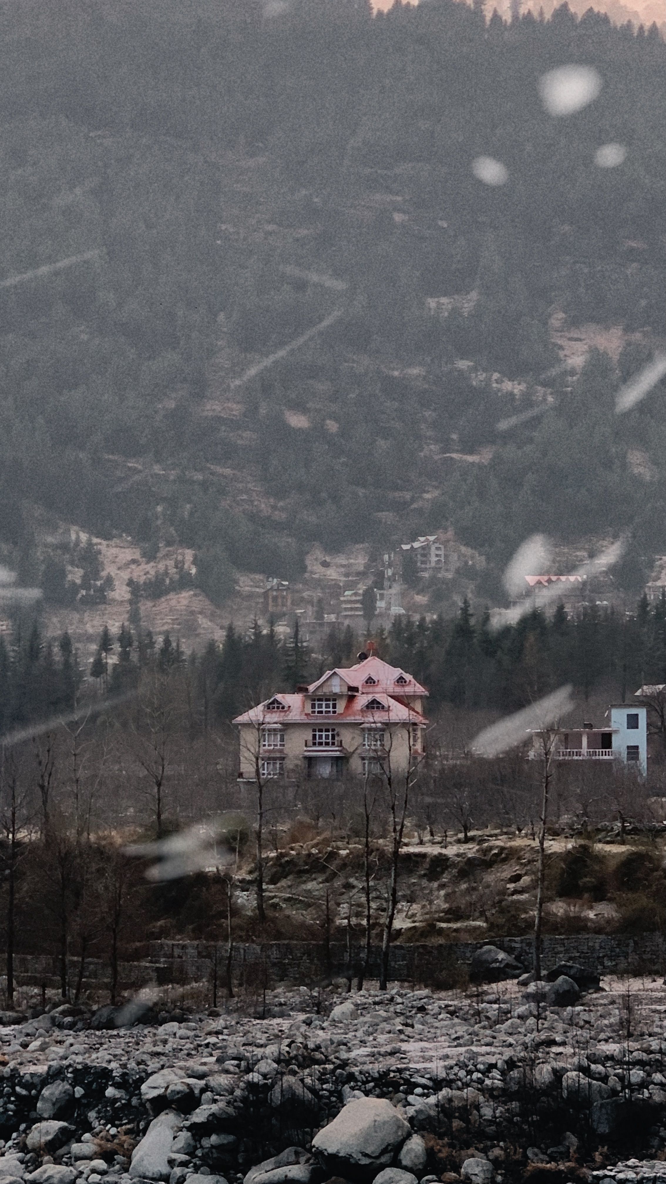 House in the Bottom of the Mountain in Tilt-Shift Lens · Free Stock Photo