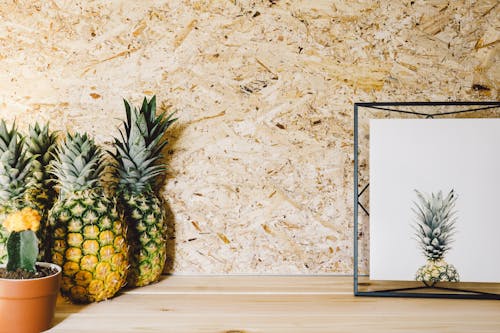 Free Pineapples on Counter Stock Photo
