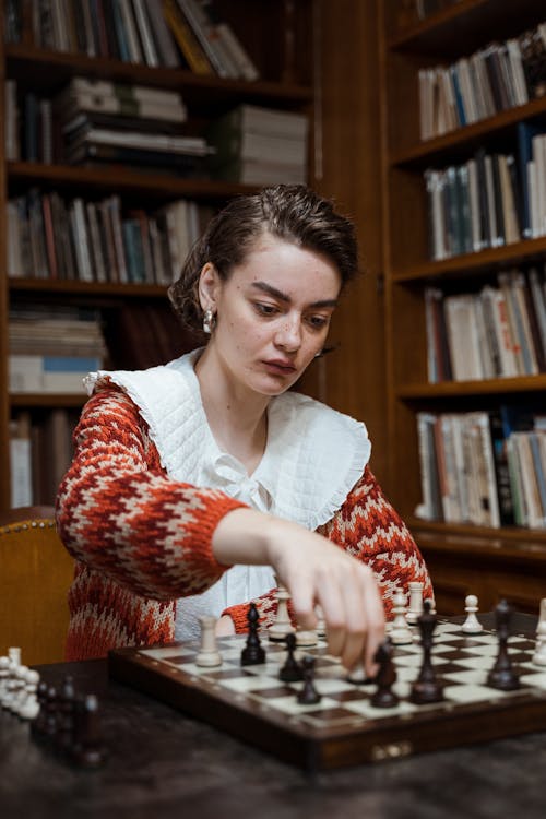 A Woman Playing Chess