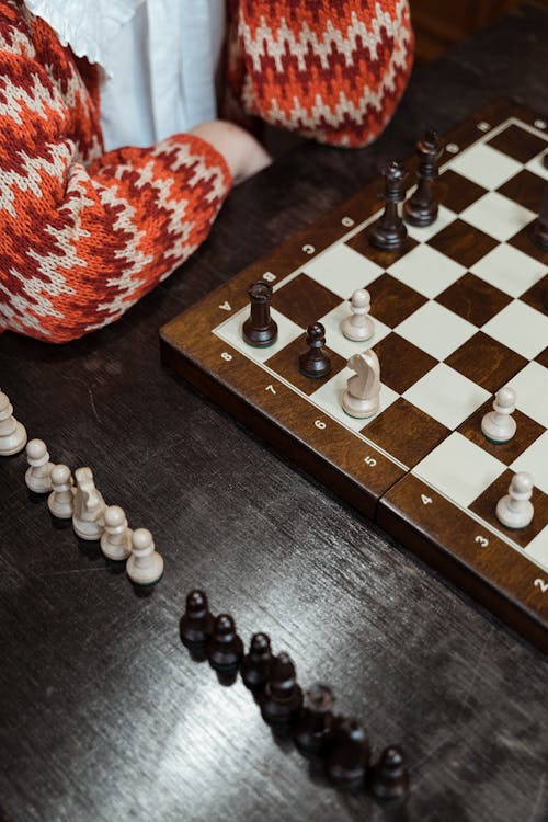 High Angle Shot of a Chess Game 