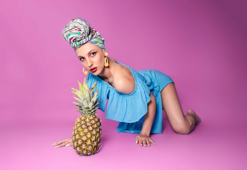 Základová fotografie zdarma na téma ananas, hezký, kavkazská žena