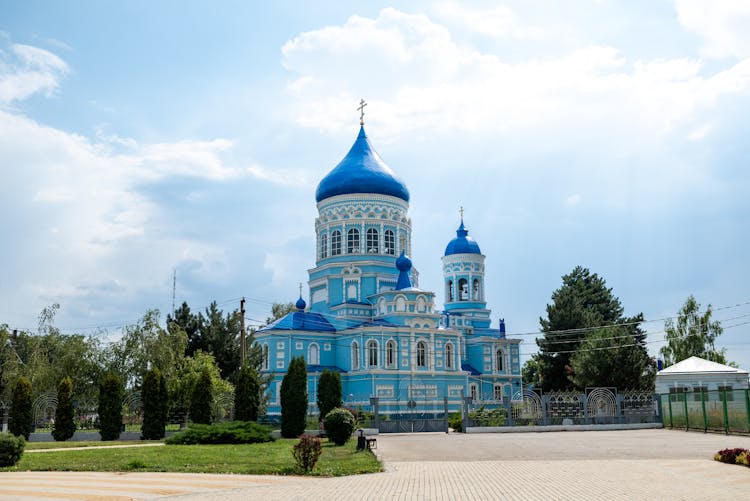 Church On Blue Sky Background