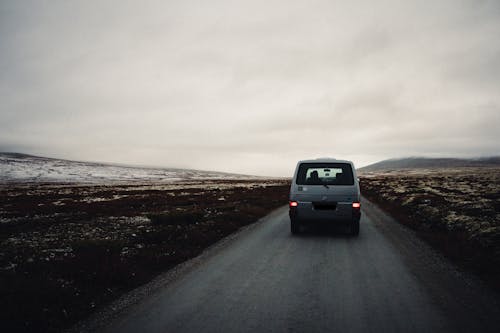 Gray Van on the Road 