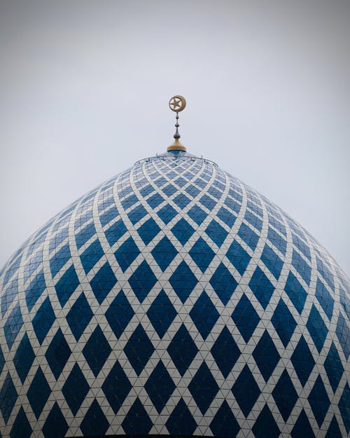 Blue and White Dome Building