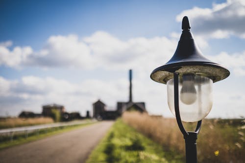 Black Street Lamp on Road