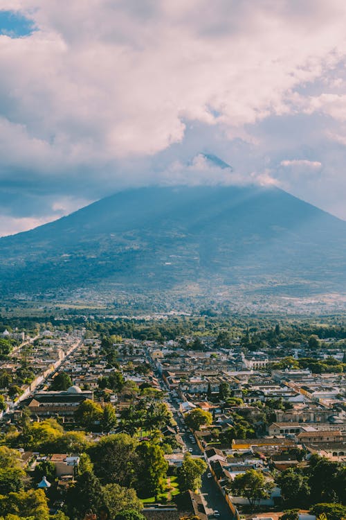 Clouds over the Mountain Above the Cityscape