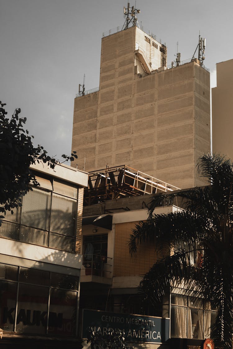 Buildings Against Sky Background In Tropical City