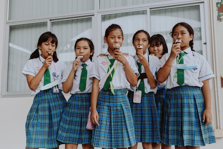 Students Eating Ice Cream 