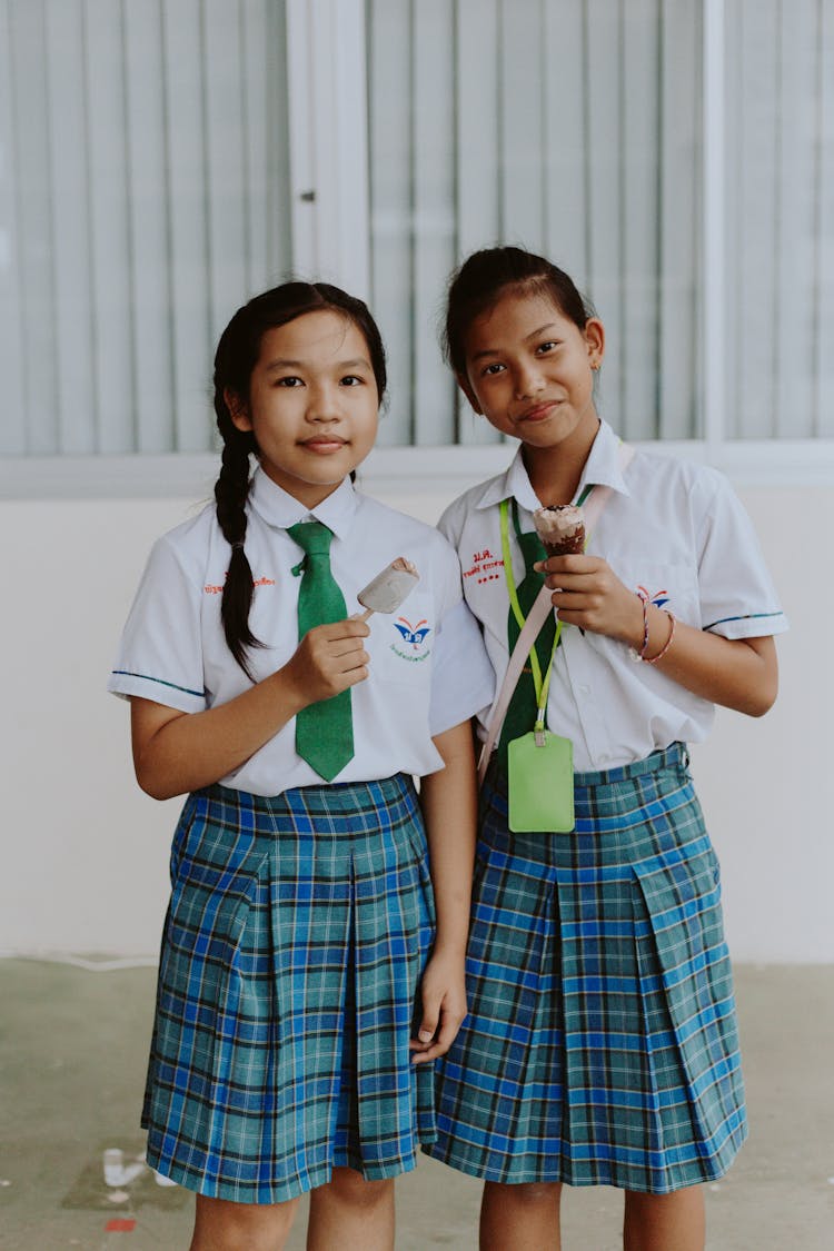 Two Students Eating Ice Cream