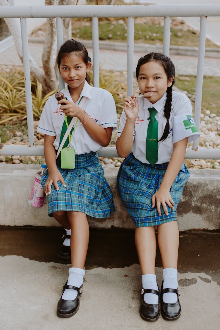 Two Students Eating Ice Cream