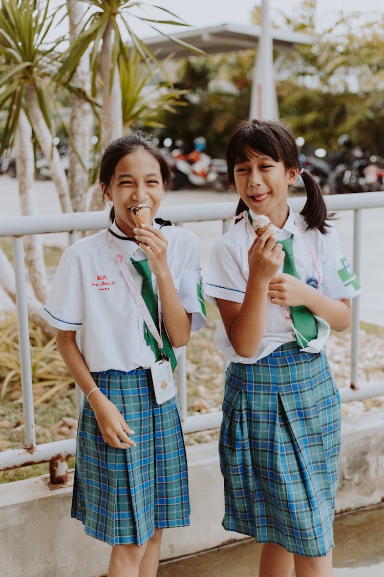 Two Students Eating Ice Cream