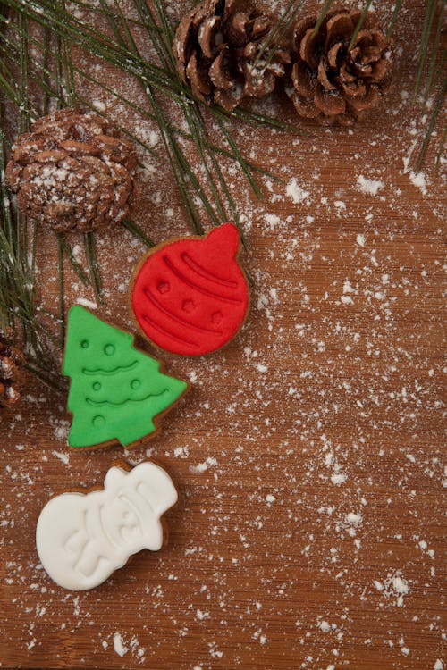 Gingerbread Cookies on Wooden Surface 