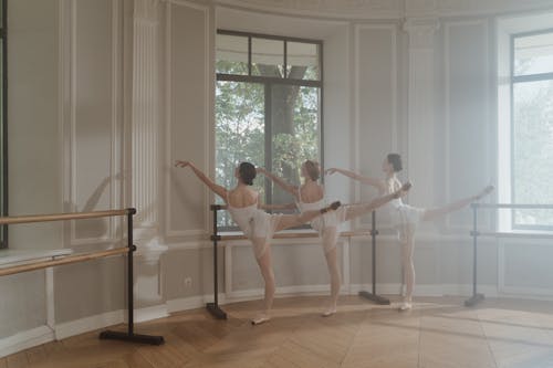 Ballet Dancing on the Wooden Floor