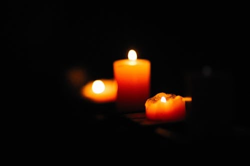 Close-Up Shot of Lighted Candles
