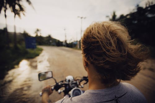 Free Person Driving Motorcycle Stock Photo