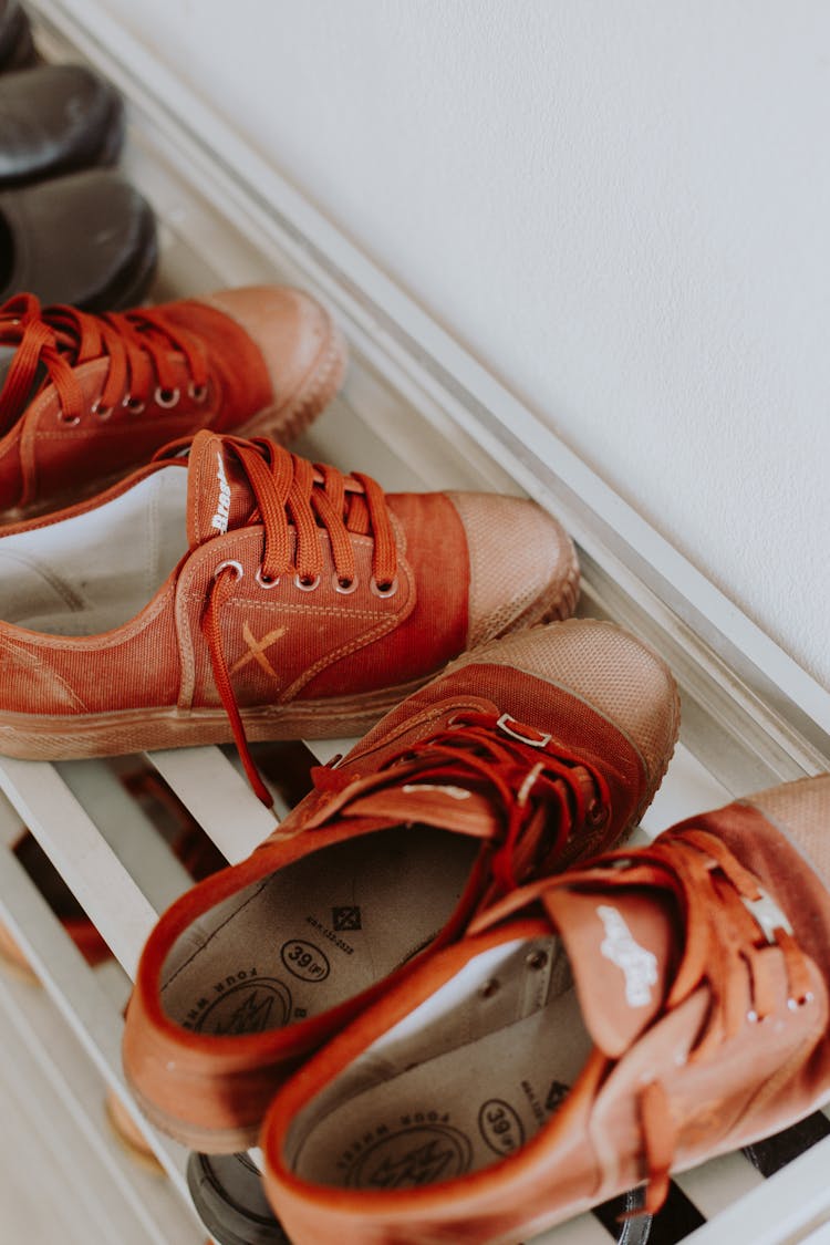 Pairs Of Shoes On Shoe Rack