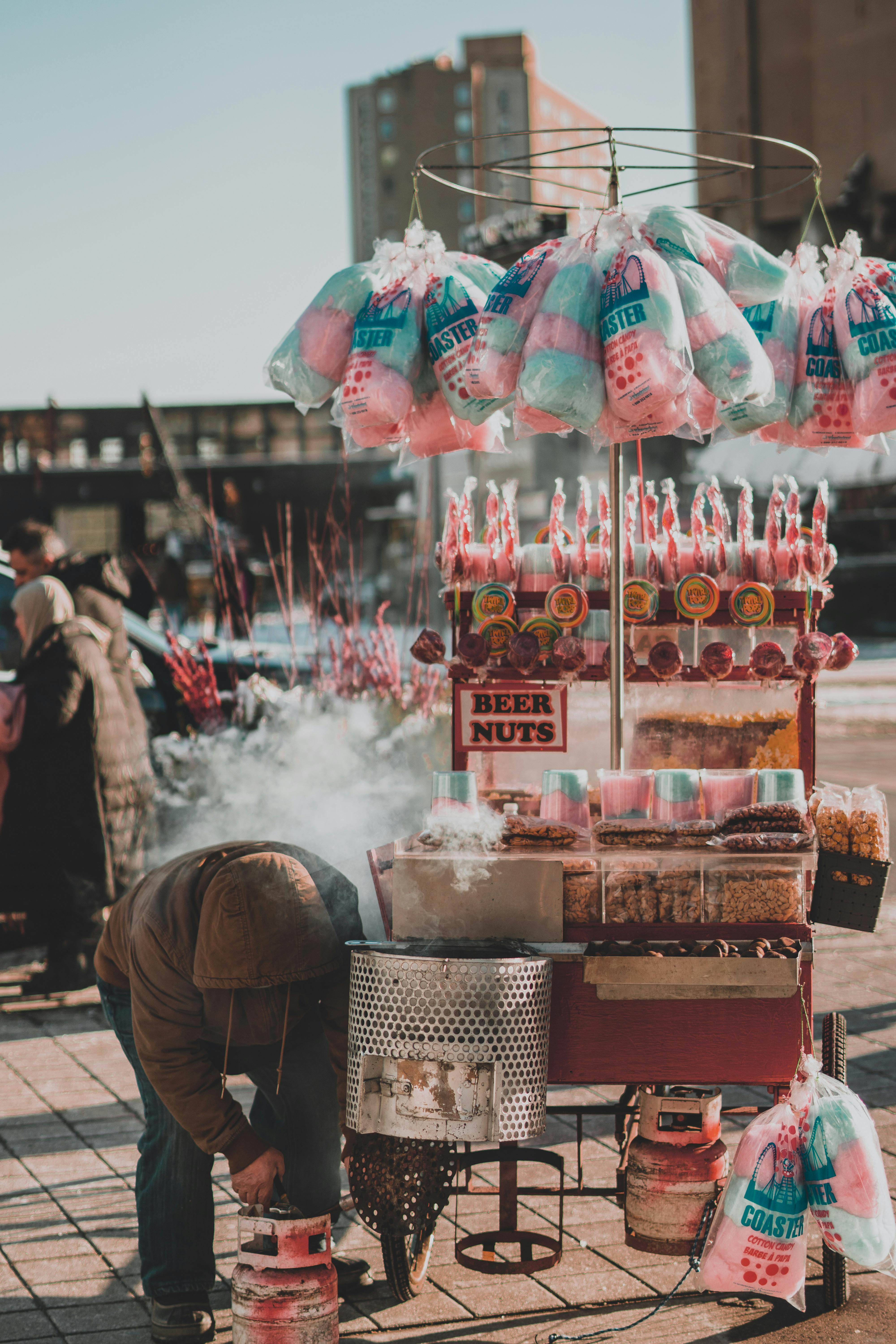 street stand with sweet food