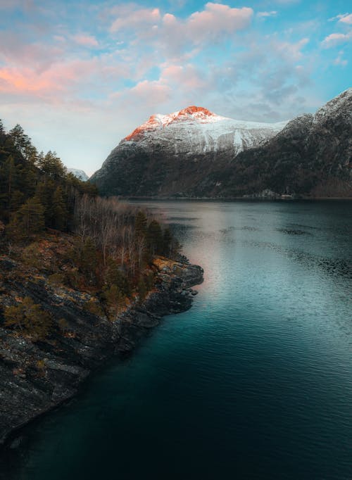 Free Fjord and Mountain, Norway Stock Photo