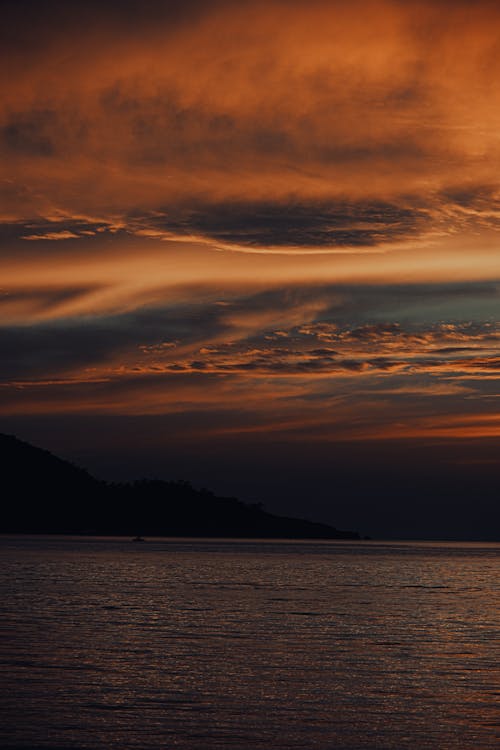 Základová fotografie zdarma na téma dramatická obloha, hora, moře