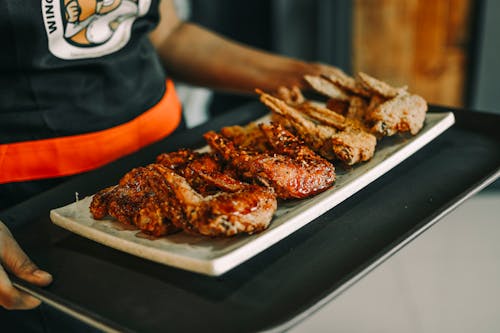 Fried Chicken Wings on a Plate