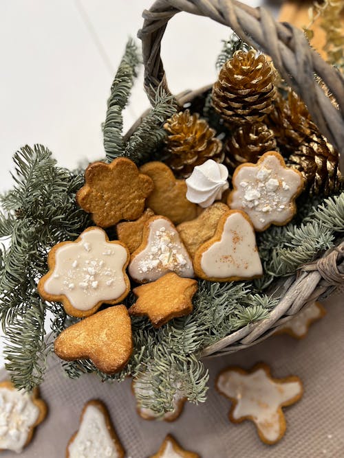 A Basket of Gingerbread Cookies