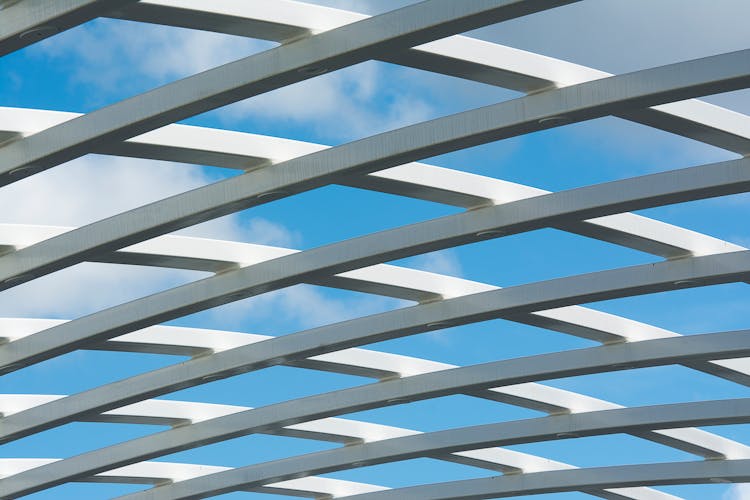 Ceiling Beams And Clear Sky Behind