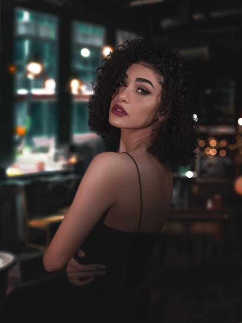 Beautiful Woman with Curly Hair