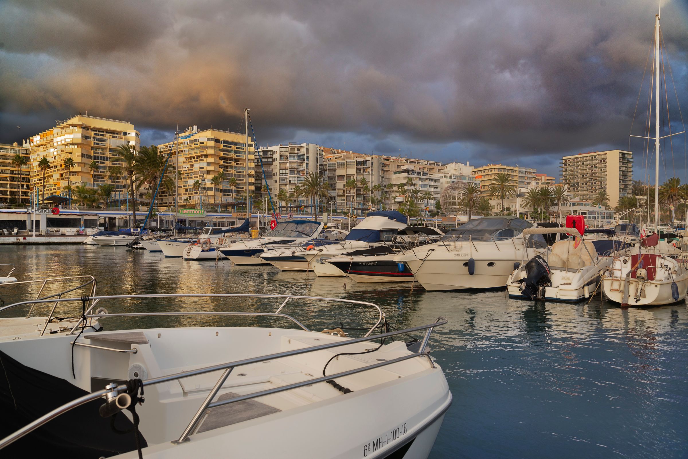 Marbella sunset marina
