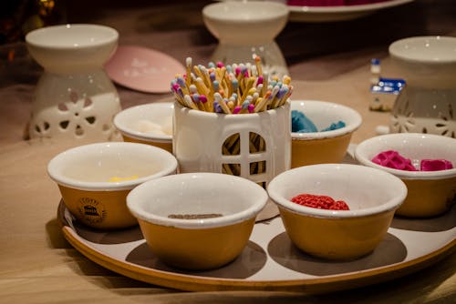 White Ceramic Bowls on the Table