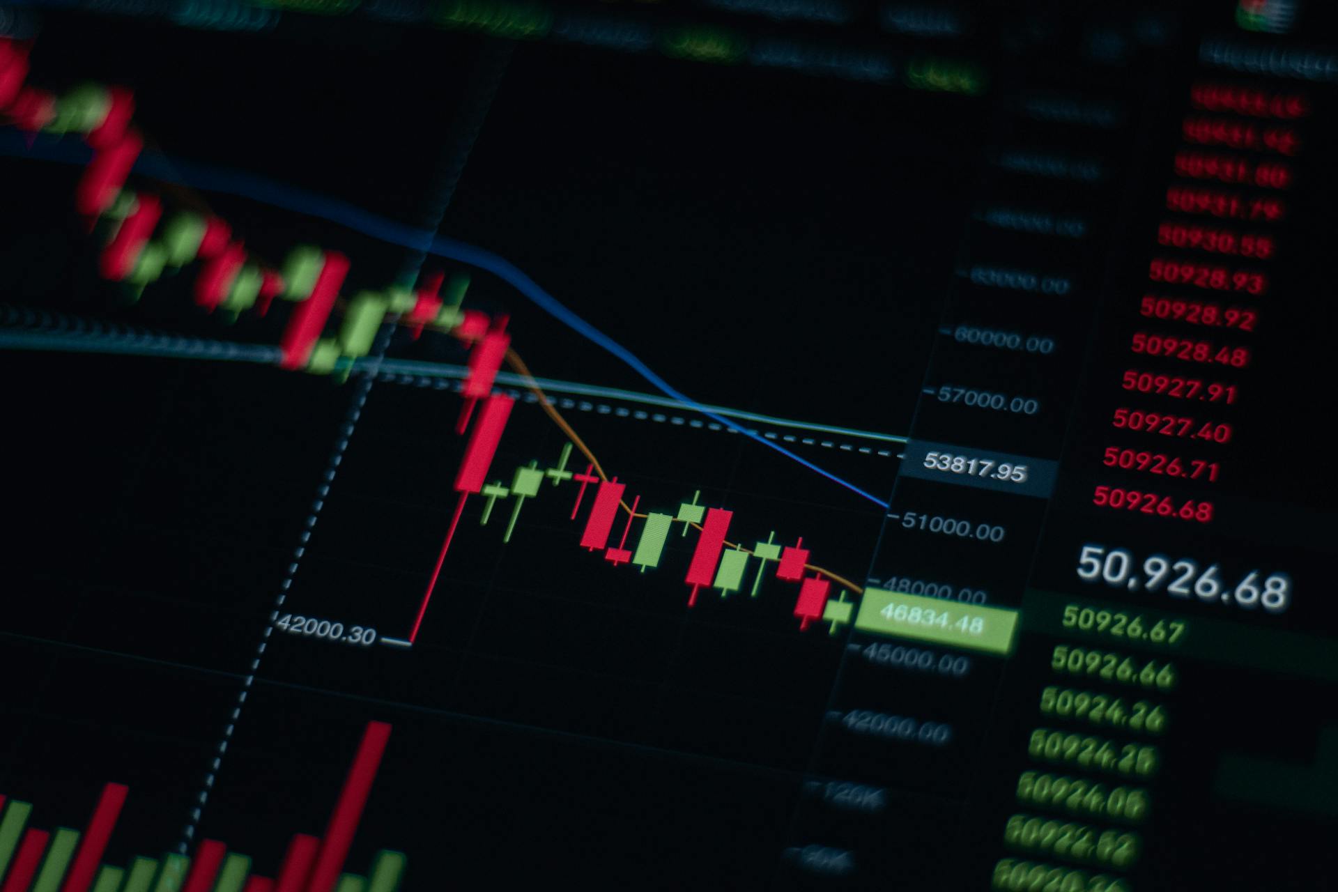 Business Data Graph on Monitor