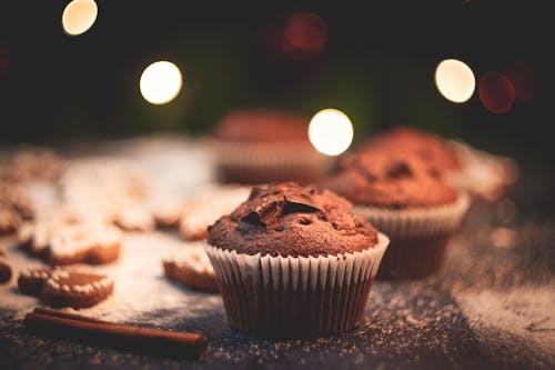 Close Up Photo of Chocolate Cupcakes