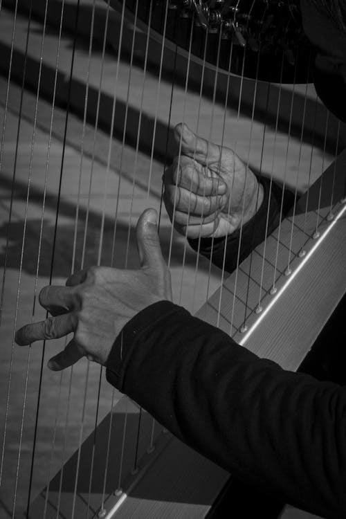 A Person Playing Harp