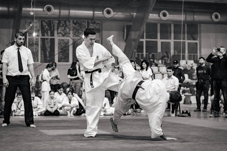 People Watching Karate Tournament