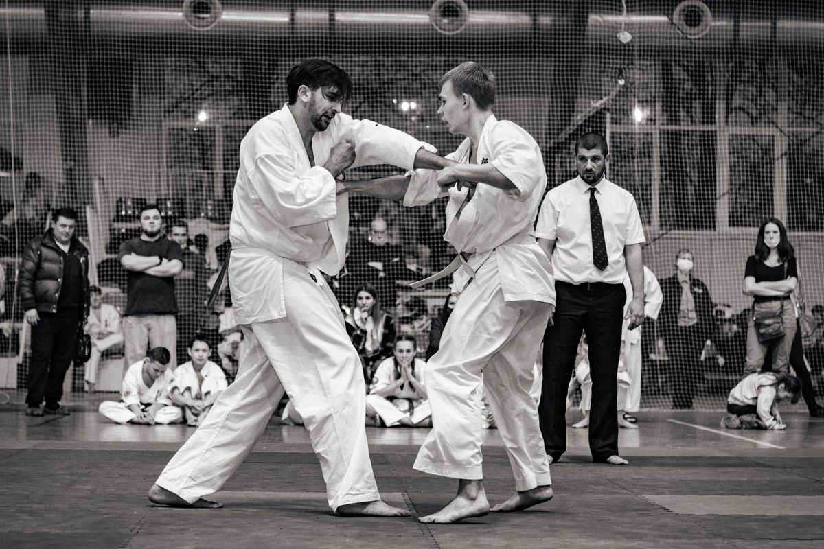 Karate finalists on the competition mat