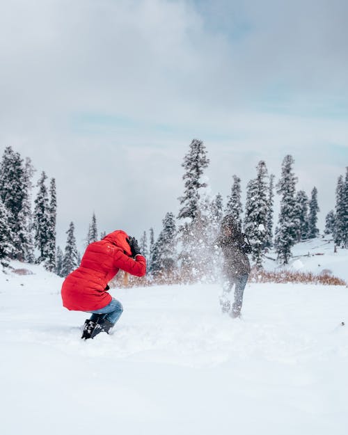 People Playing on Snow