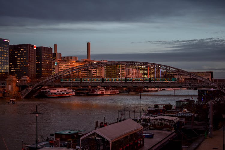 Seine In Paris In Evening