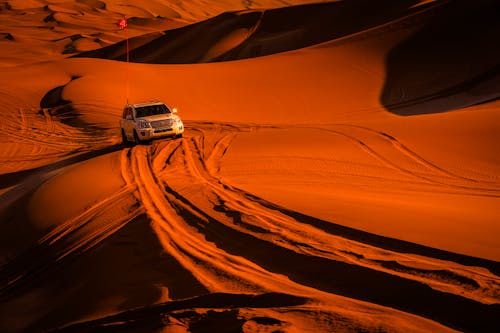 White SUV on the Desert