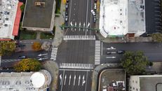 Drone Shot of Cars on Intersections