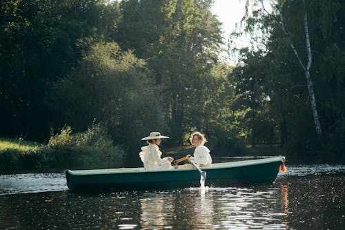 Friends Riding a Boat