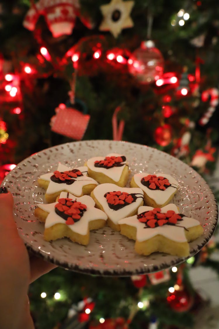 Heart Shaped Cookies On A Plate 