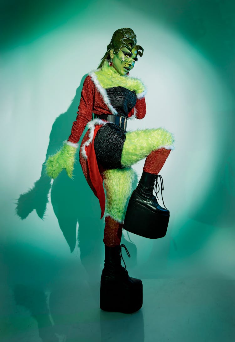 Person Wearing A Grinch Costume