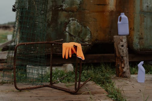 Orange Gloves on the Chair
