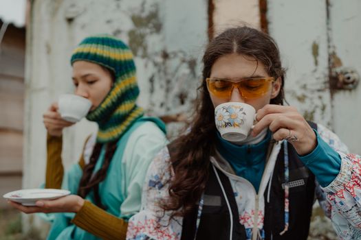 drinking tea