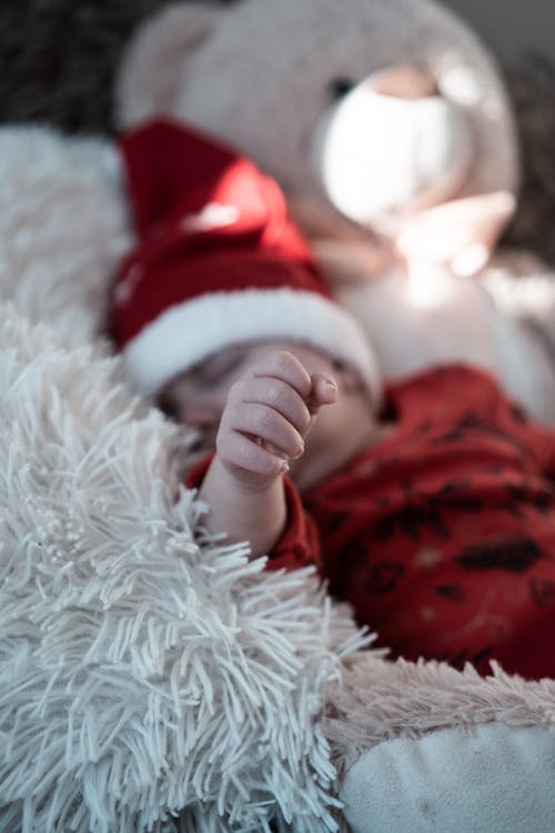 A Close-Up Shot of a Sleeping Baby