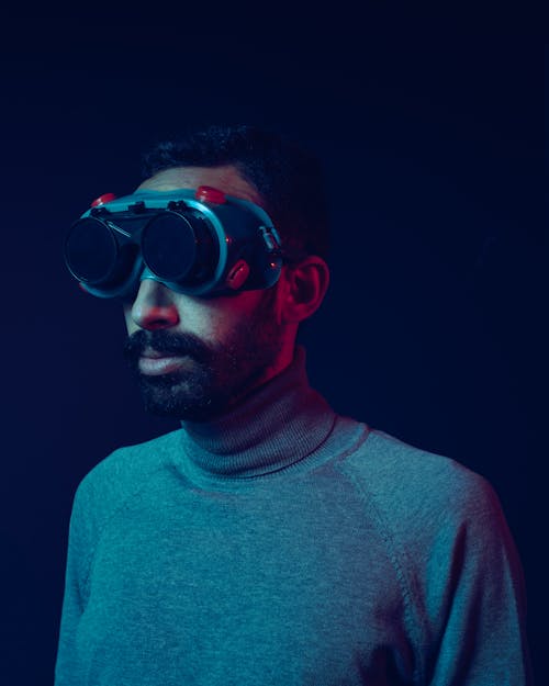 A Bearded Man Wearing Goggles
