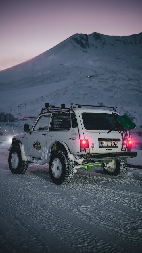 Car Against Mountain