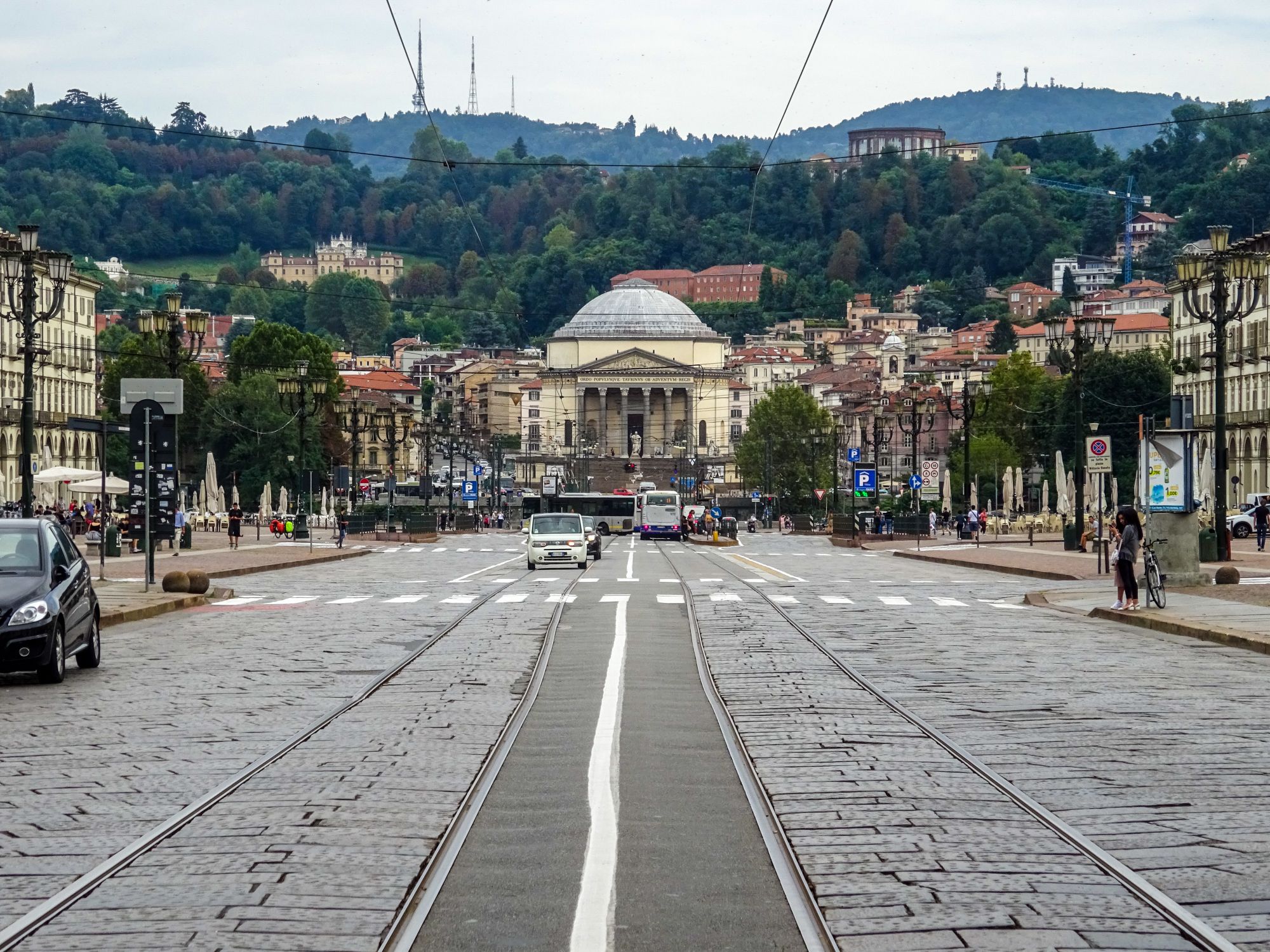 Scenic view of Gran Madre di Dio and surrounding architecture in Turin, Italy.