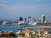 Aerial Shot of Cruise Ships Near the City Buildings
