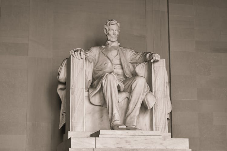 The Statue Of Abraham Lincoln At Lincoln Memorial In Washington, DC, United States